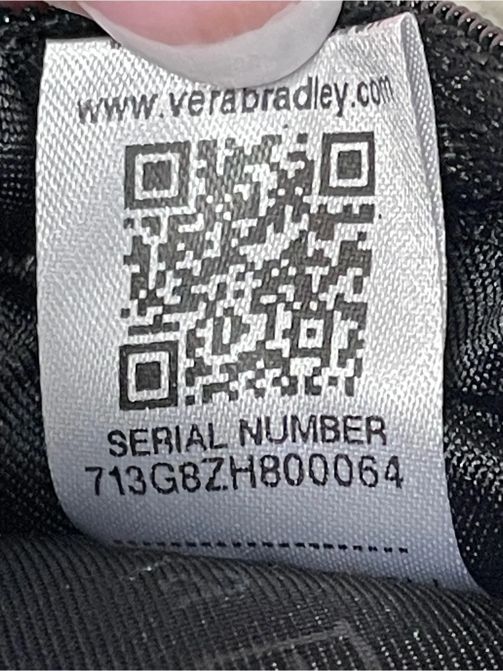 Vera Bradley Black Quilted Travel Toiletry Cosmetic Bag